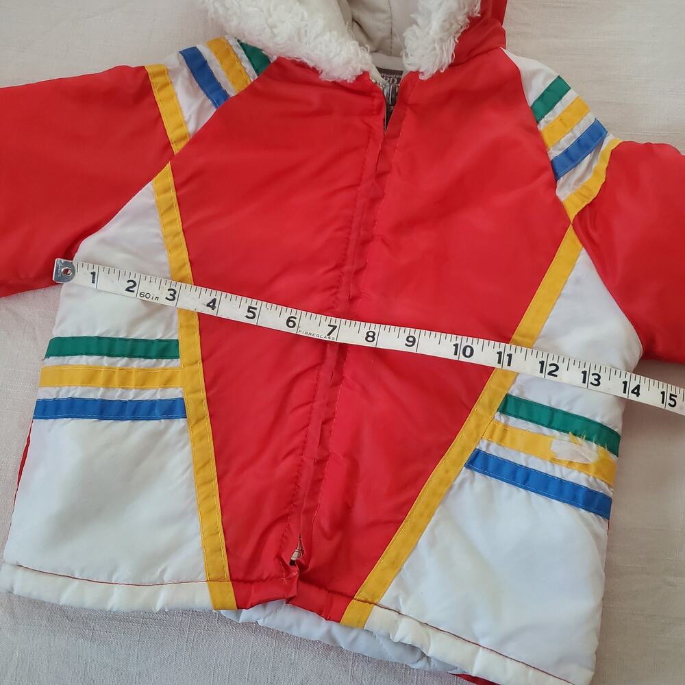 Vintage Montgomery Ward Colorful Hooded Coat 3t - Picture 7 of 8